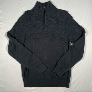 Jack & Jones Premium Fisherman Knit 1/4 Zip Sweater‎ Dark Grey Men’s